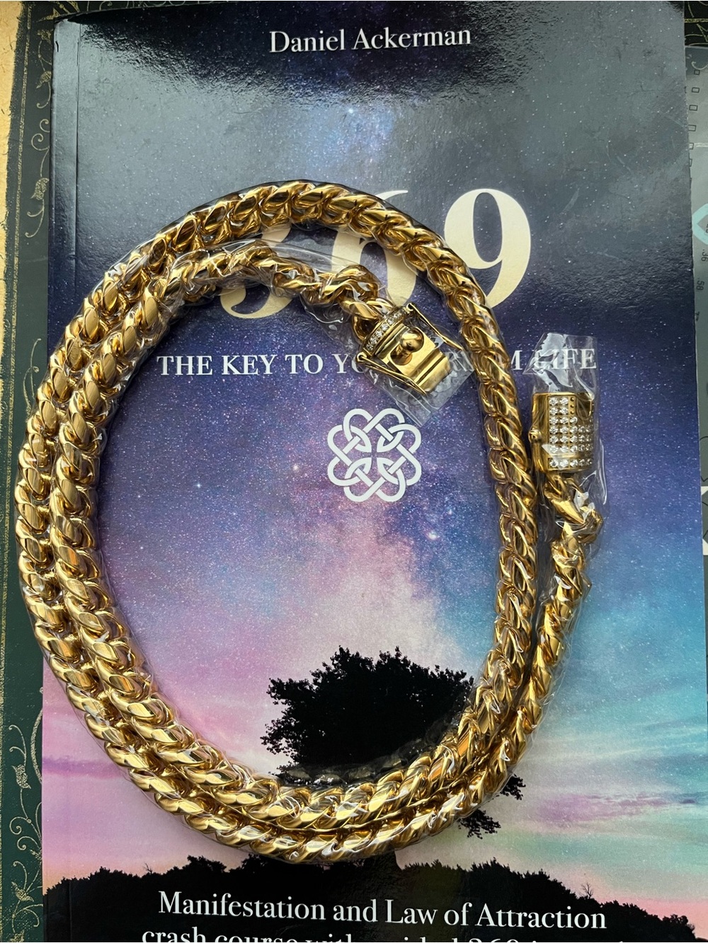 New 30” 12mm Gold Tone Stainless Steel Cuban Link Necklace CZ Clasp